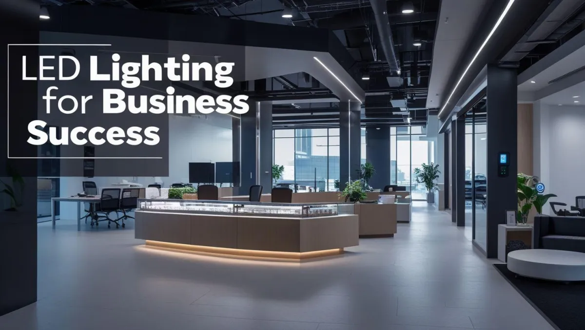 Modern commercial space illuminated with energy-efficient LED lighting, enhancing productivity and customer experience
