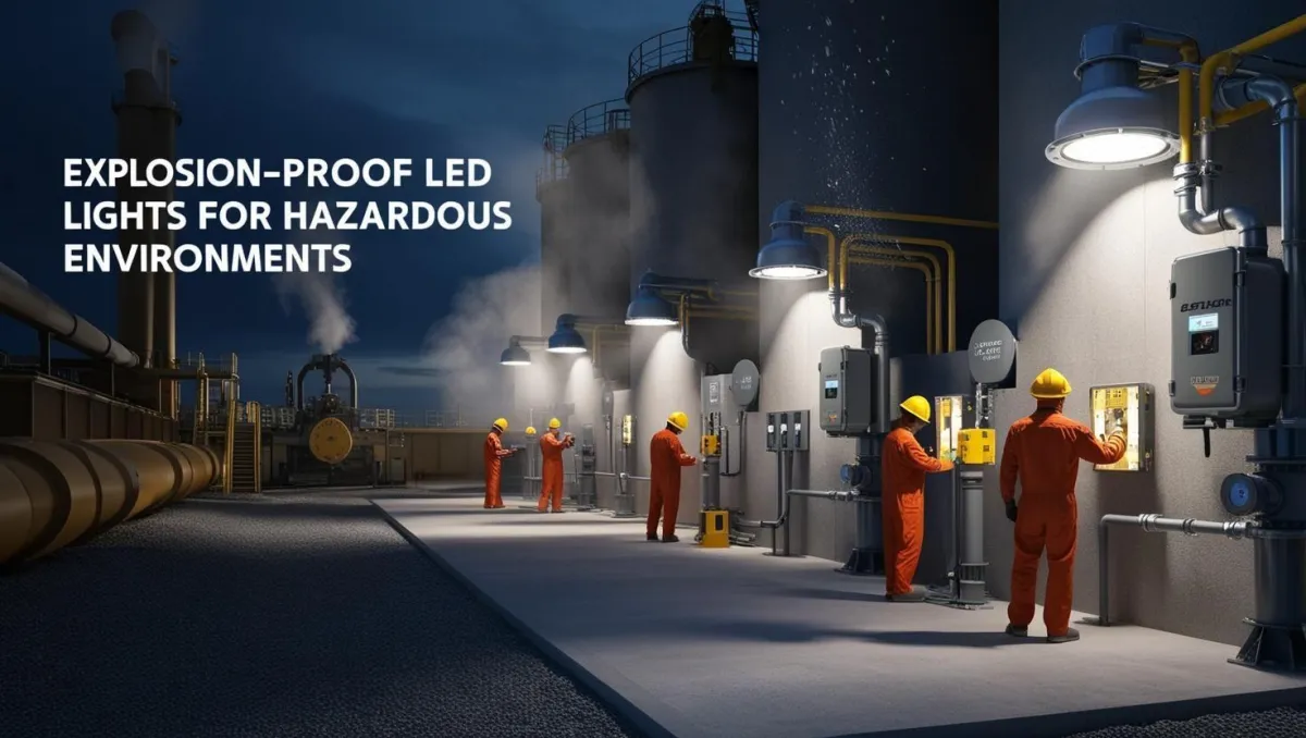 Explosion-proof LED lights operating in Class I, II, and III hazardous environments including grain silos and refineries