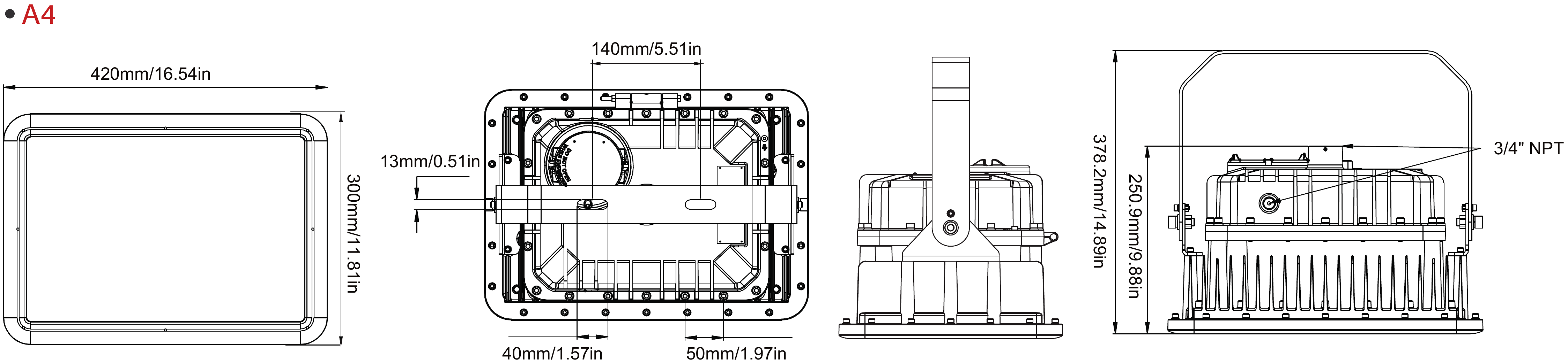 EPC-A A4 source dimension drawing
